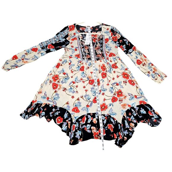 Patrons Of Peace XS Floral Boho Dress DB Black Print Floral Pattern - Picture 3 of 7